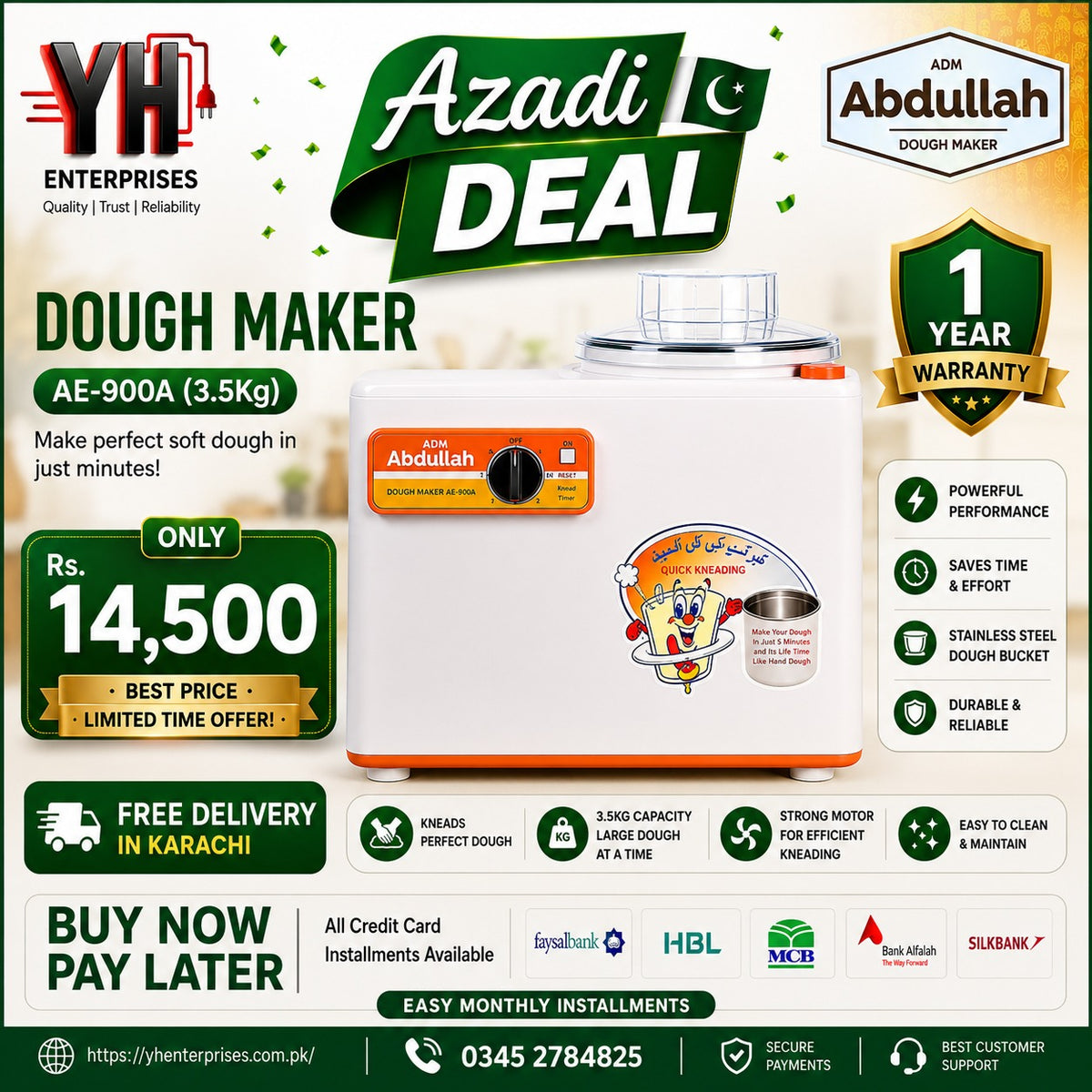 Capital Dough Maker AE-900A (3.5KG) – Make Perfect Dough Every Time