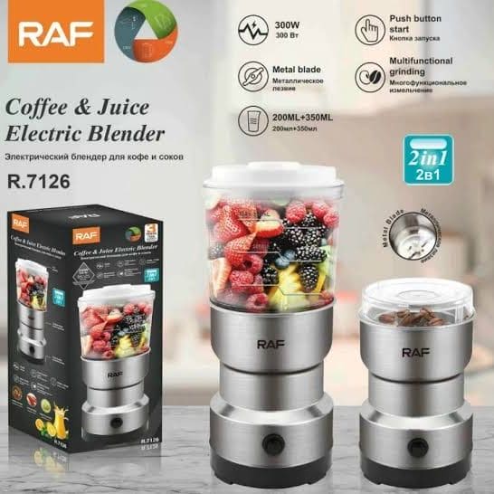 RAF Mini Electric Grinder 2 in 1 R-7126 -tainless Steel Grinder For Coffee beans, Spice & Juicer Grinder Electric Meat Grinder chopper and Coffee beater Brand Warranty