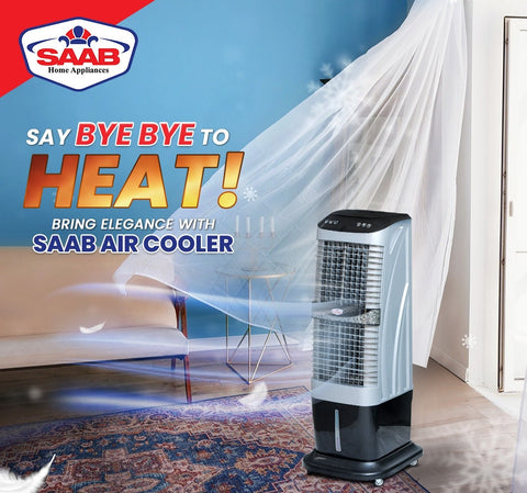 Saab Effiel Evaporative Air Room Cooler 99.9% Copper Motor Winding, - 2024 1 Year Brand Warranty