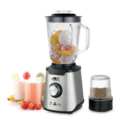 Anex Deluxe Stainless Steel Blender & Grinder, 600W, 1500ml Glass Jar, AG-6130
