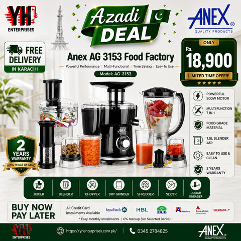 Anex AG-3153EX Deluxe Kitchen Robot – Powerful, Versatile & Durable
