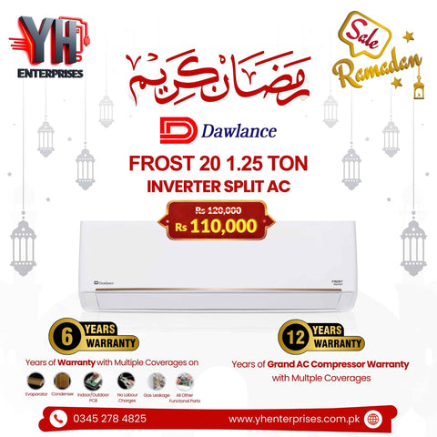 Dawlance Frost Inverter 20 DC Inverter 1.25 Ton Split AC – Cool Only (14000 BTU)