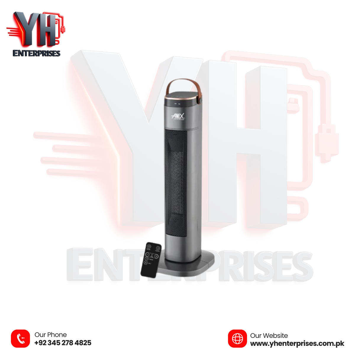 Anex AG-5017 Deluxe Fan Heater – Ceramic Heater with Timer & Remote