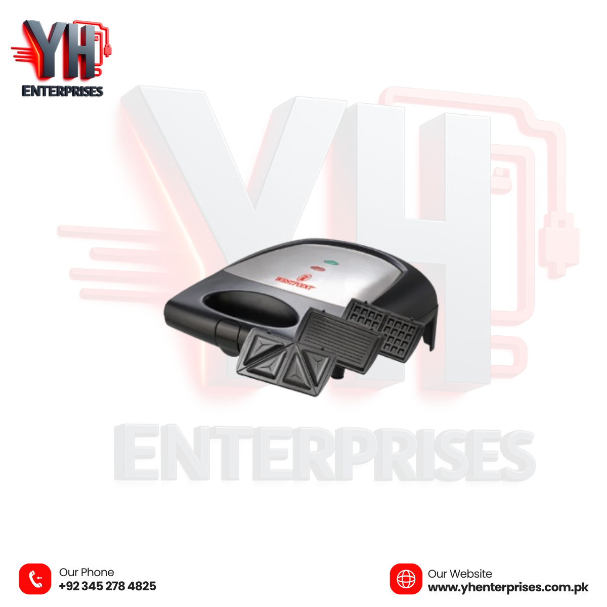 Westpoint Sandwich Toaster 3-in-1 WF-6093 – Toast, Grill & Waffle Maker in One!