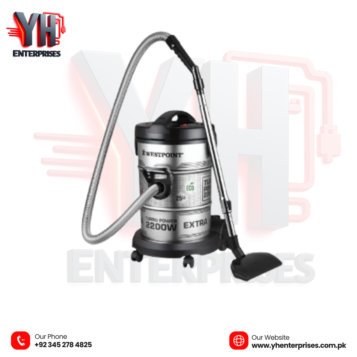 Westpoint Vacuum Cleaner WF-3569 – Powerful 25L Turbo Wet & Dry Cleaner