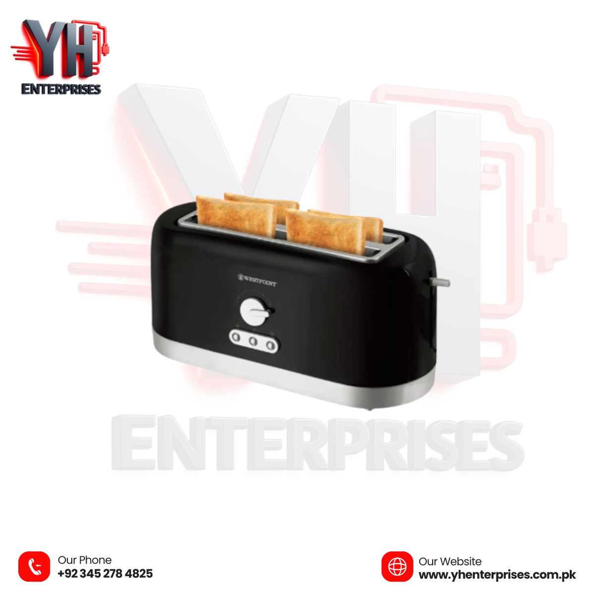 Westpoint 4-Slice Pop-Up Toaster WF-2528 – Perfectly Toasted Breakfast for the Whole Family
