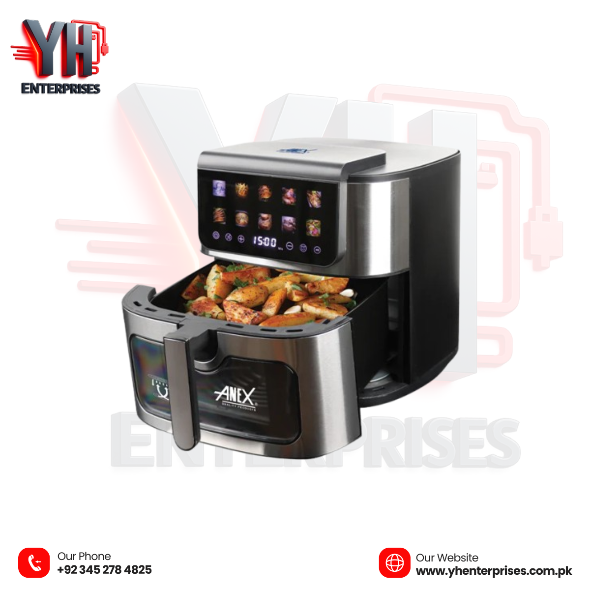 Deluxe AG-2125 Air Fryer – 8 Liter | 2200W | 2 Years Warranty