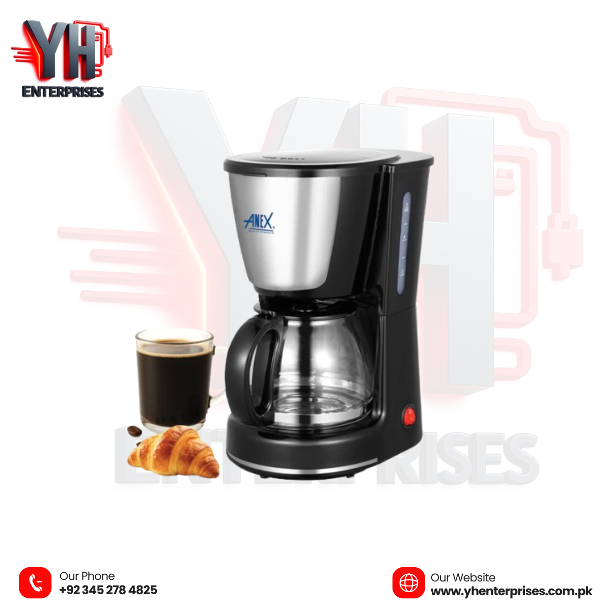 AG-802 Deluxe Coffee Maker – 400ml | 600W | Compact Design | 2 Years Warranty