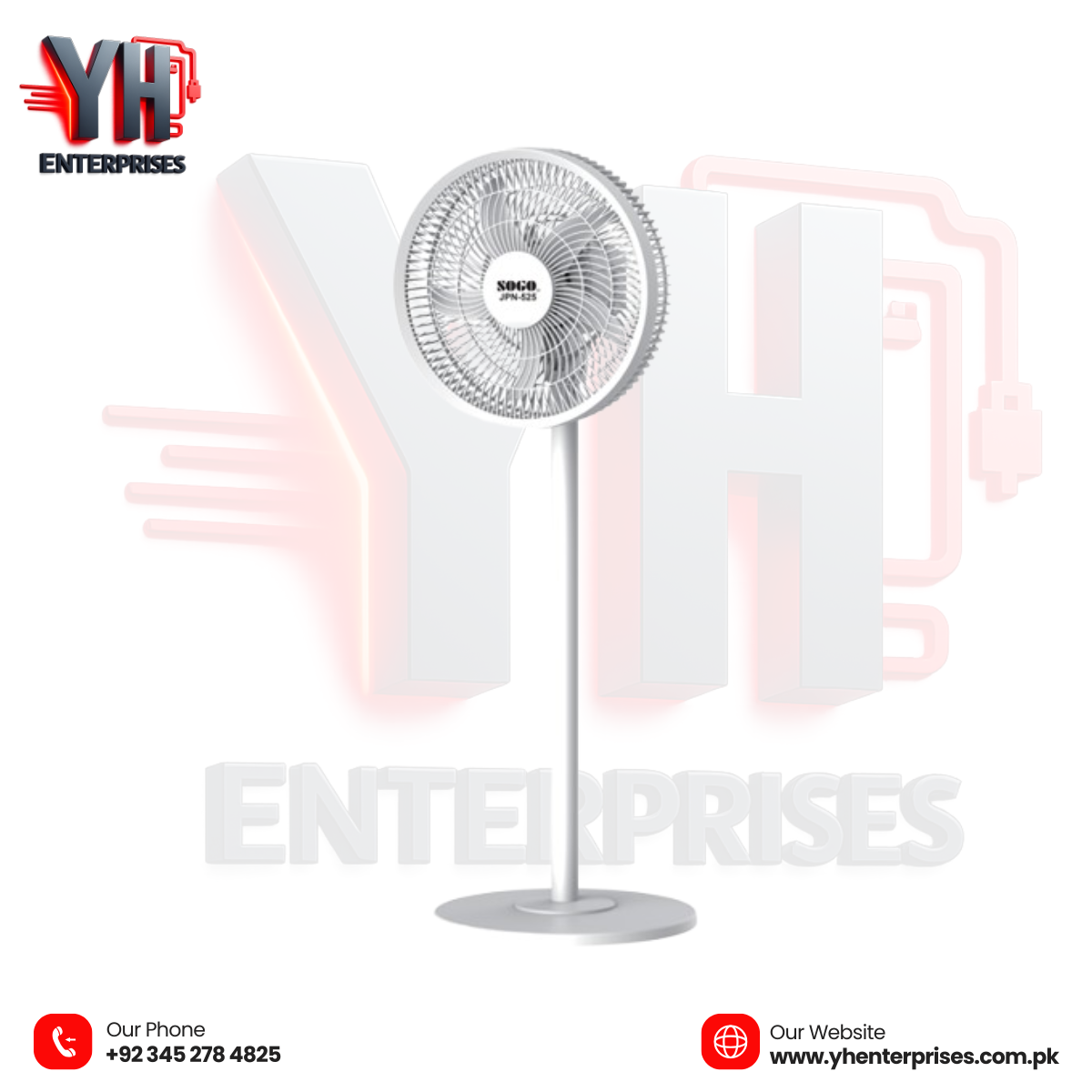 Rechargeable Fan | SOGO JPN-525 Reliable Cooling with Portable Convenience