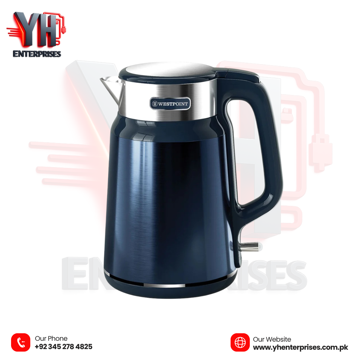 Westpoint WF-6184 Deluxe Cordless Kettle – Style, Safety & Speed in Every Boil!