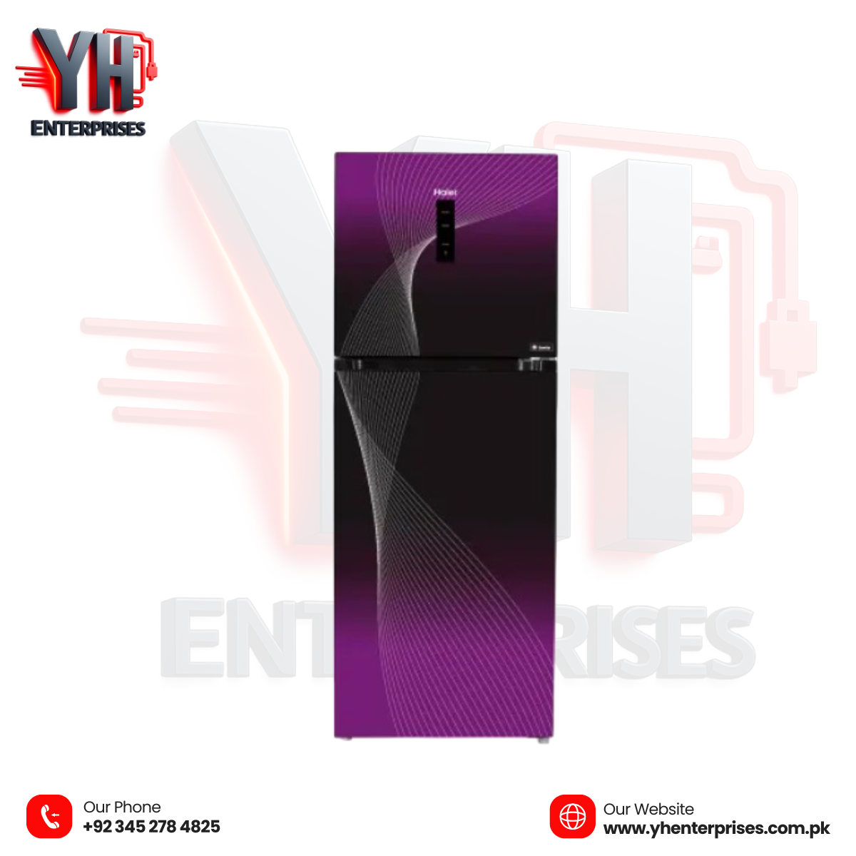 Haier Digital Inverter Refrigerator HRF-398 IFPA 15 Cu Ft | Digital Inverter Series | Purple Color | Direct Cool