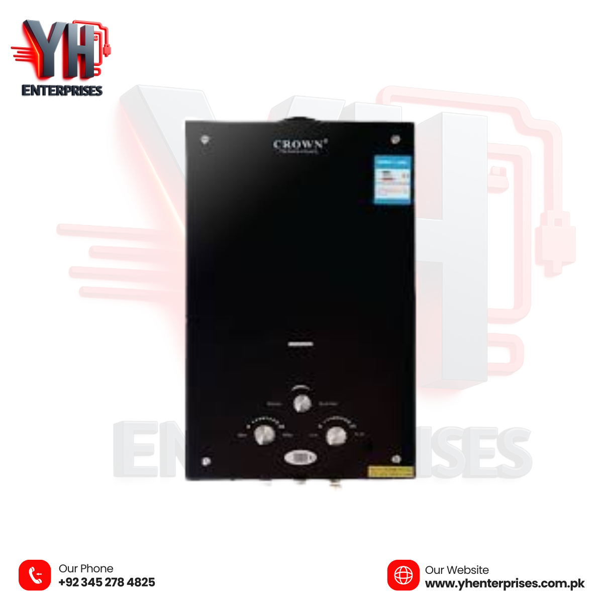 Crown Geyser Instant Water Heater IG-3B NG (7Ltr) Gas Model