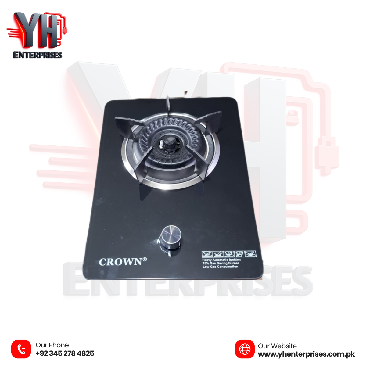 Crown CR-S1G Built-In Gas Hob - YH Enterprises