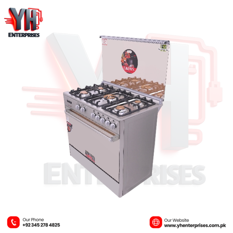 Crown Cooking Range 34-GT – 5 Burner Gas Stove Power • Precision • Premium Kitchen Performance