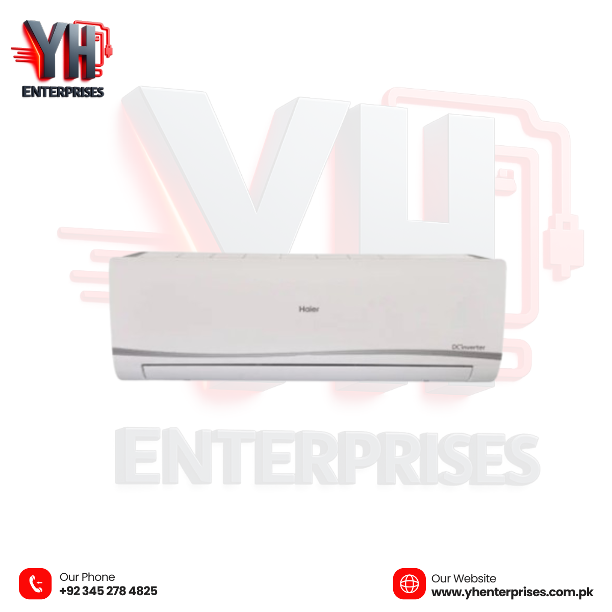 Haier Air Conditioner 0.75 Ton – HSU 10 LF Flexis Inverter Energy Efficient DC Inverter | Powerful Cooling | Sleek Wall-Mount Design