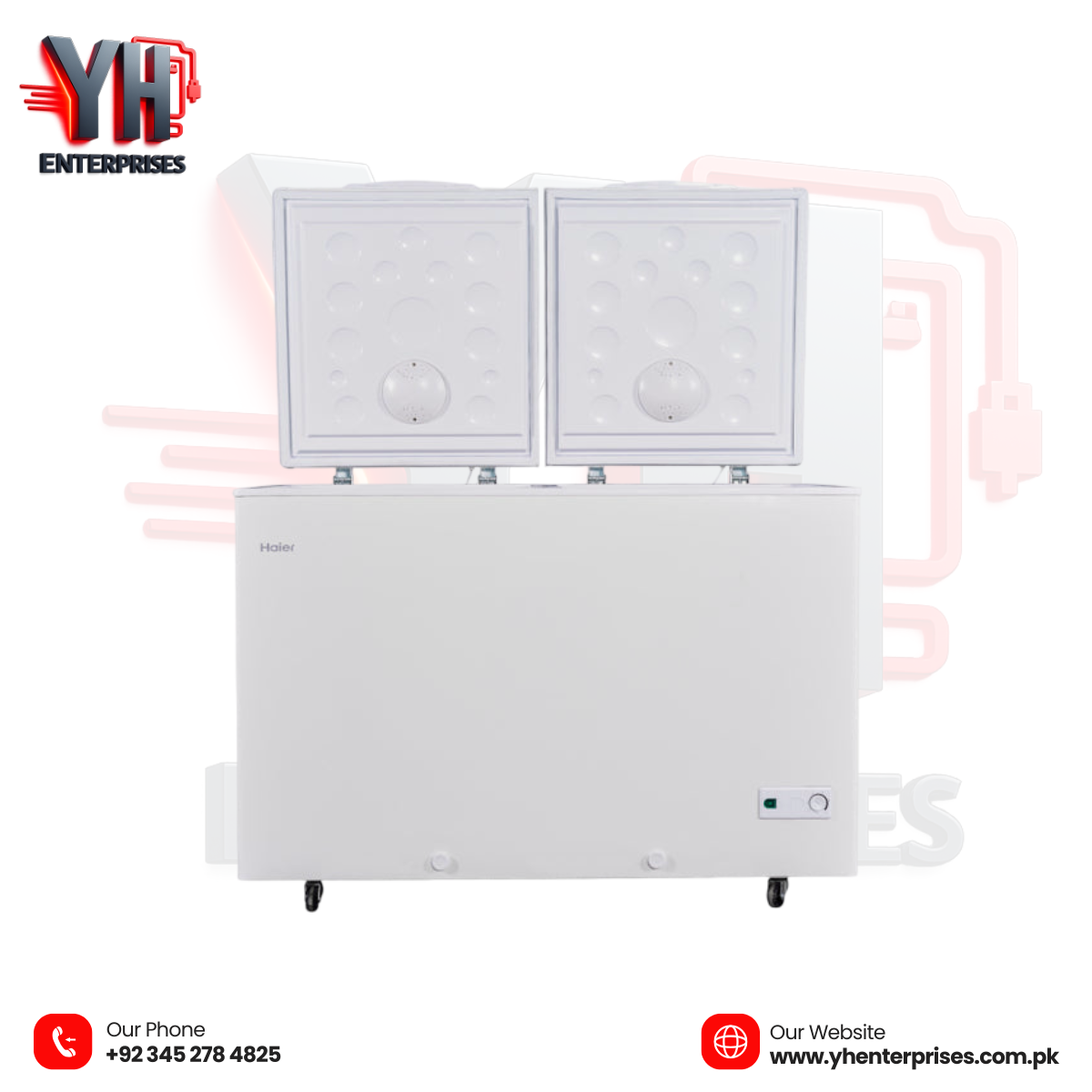 Haier Deep Freezer HDF-385H – 14 Cu Ft | Turbo Cool | Twin Door | 10 Years Warranty