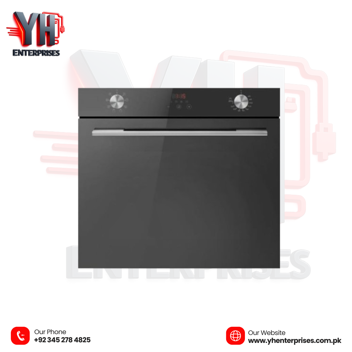 Crown Built-In Oven B2-FGE20E3TMR (Gas & Electric) 73 Liters • Dual Power • Smart Cooking Performance