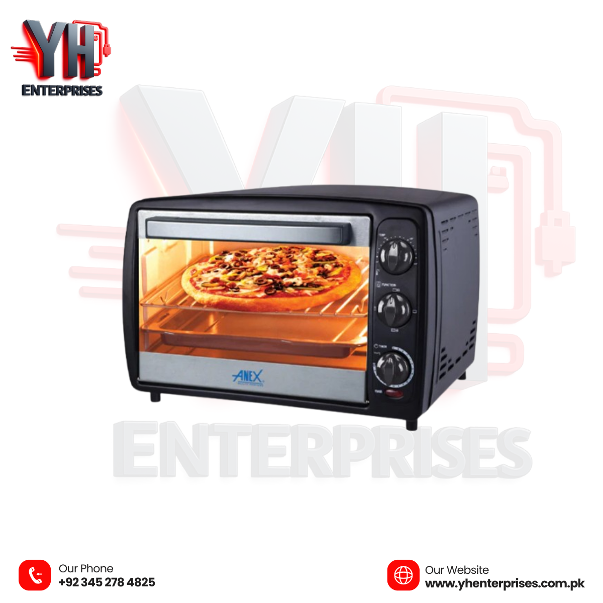 Anex AG-1065EX Deluxe Oven Toaster High-Power, Multi-Functional Oven for Effortless Cooking