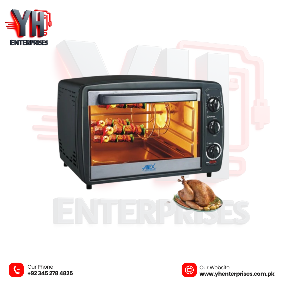 Anex AG-1065EX Deluxe Oven Toaster High-Power, Multi-Functional Oven for Effortless Cooking