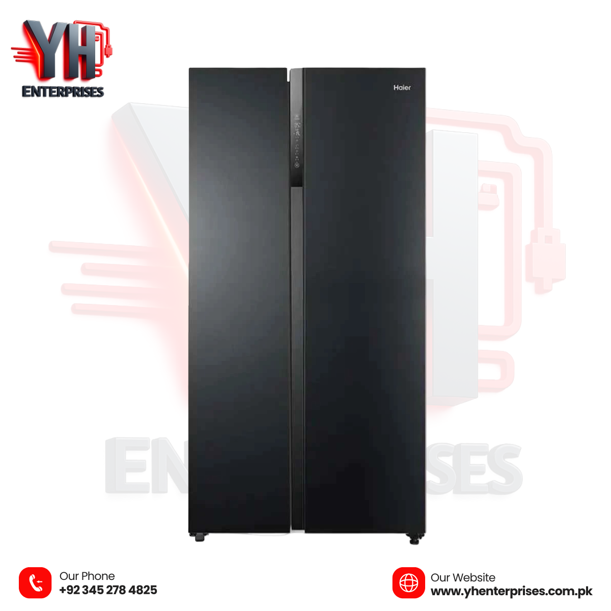 Haier HRF-622IBG Side-by-Side Refrigerator – Twin Inverter | 465L Large Capacity | No Frost Cooling