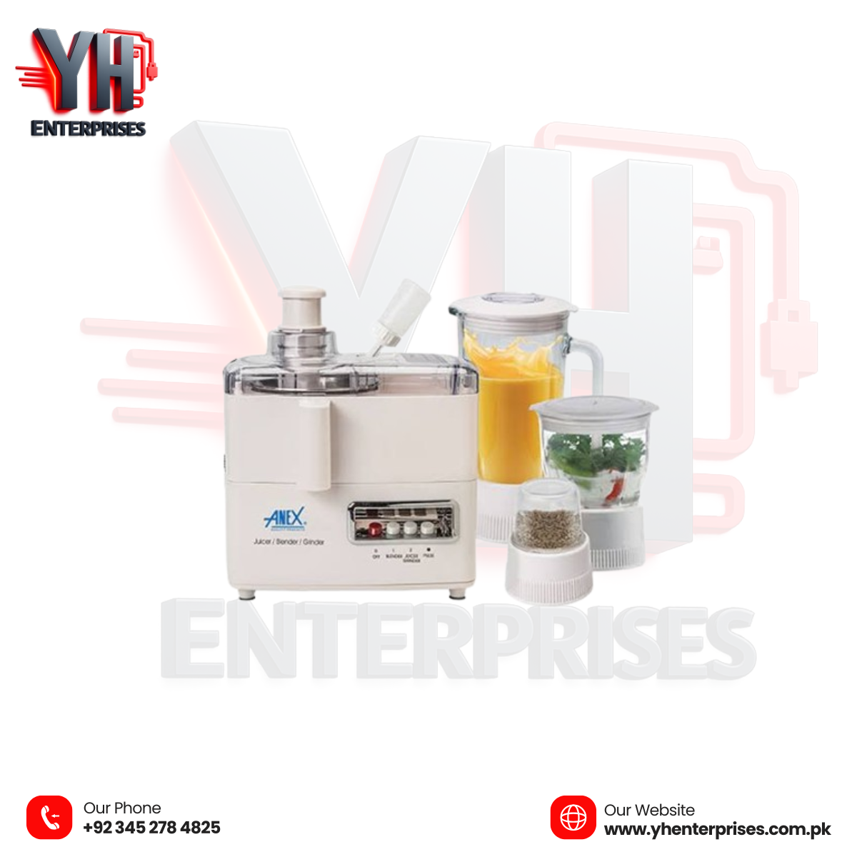 Anex AG-182GL Juicer Blender Grinder – Power, Precision & Pure Freshness in One!
