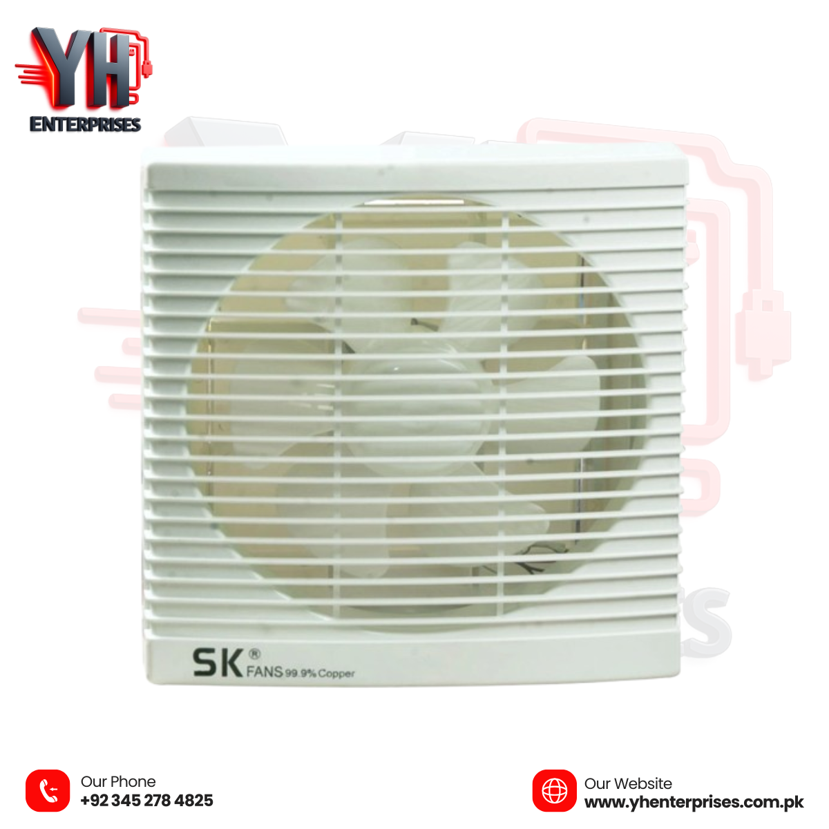 SK Exhaust Fan Plastic 8 Inch – High Speed Domestic Use With Brand Warranty