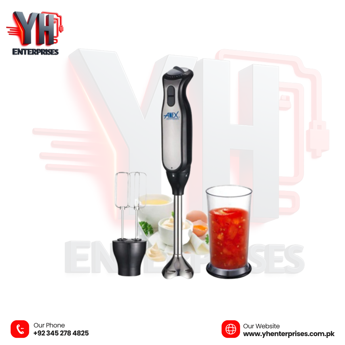 Anex AG-129 Deluxe Hand Blender with Beater – Power, Precision & Ultimate Versatility