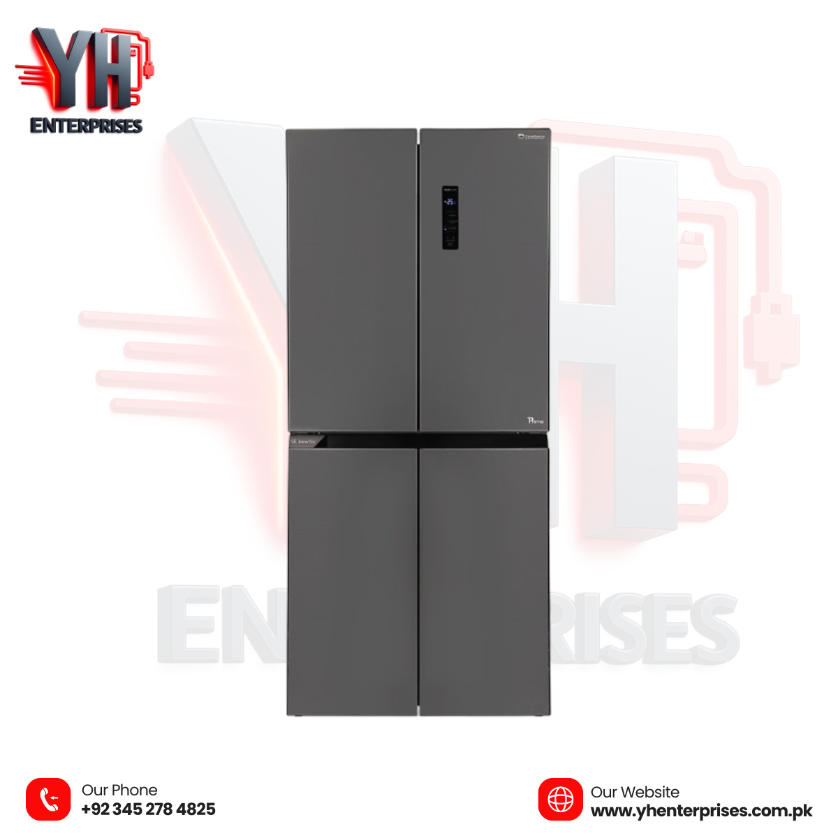 Dawlance DMD 7950 Inox Inverter No Frost Refrigerator Bottom Freezer | Touch Display | Premium Inox Finish