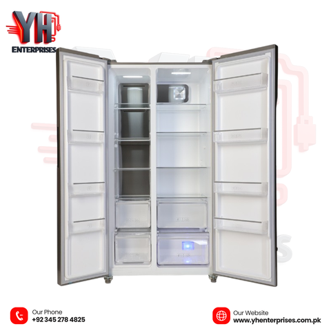 Dawlance DSS-9055 Glass Door Inverter No Frost Refrigerator Side-by-Side | Dual Cooling | A++ Energy Class | Black Glass Finish