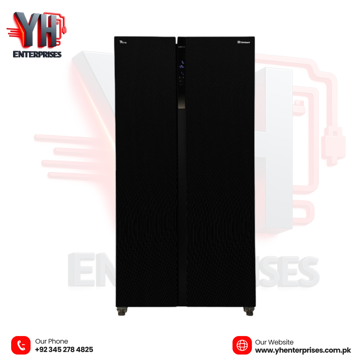 Dawlance DSS-9055 Glass Door Inverter No Frost Refrigerator Side-by-Side | Dual Cooling | A++ Energy Class | Black Glass Finish