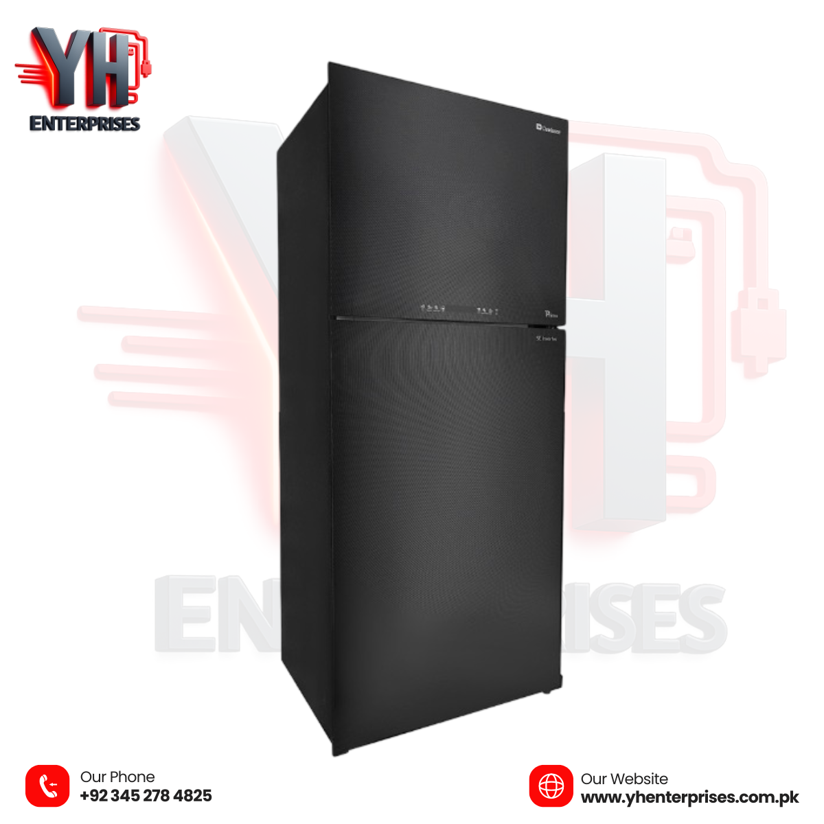 Dawlance DTM-7650 Glass Door Inverter IoT No Frost Refrigerator Smart WiFi Control | A++ Energy Rating | Black Glass Finish