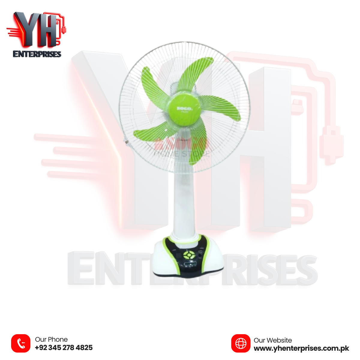 Sogo Rechargeable Table / Desk Fan (JPN-631) Powerful Cooling with Long-Lasting Battery Backup