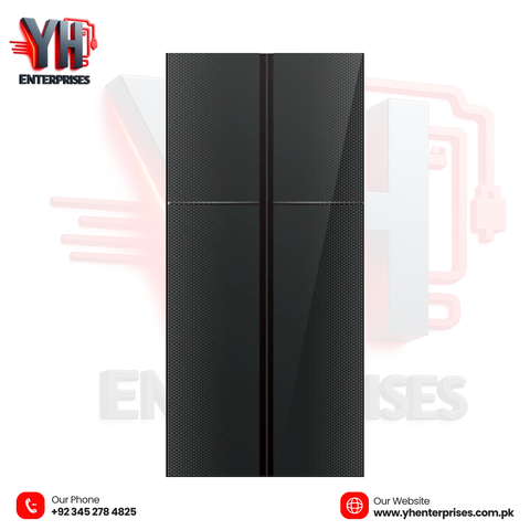 Dawlance DFD 900 Glass Door Sapphire Inverter Multi-Door Refrigerator Top Mount | Direct Cool | Inverter Technology | Multi-Door | Sapphire Black Finish