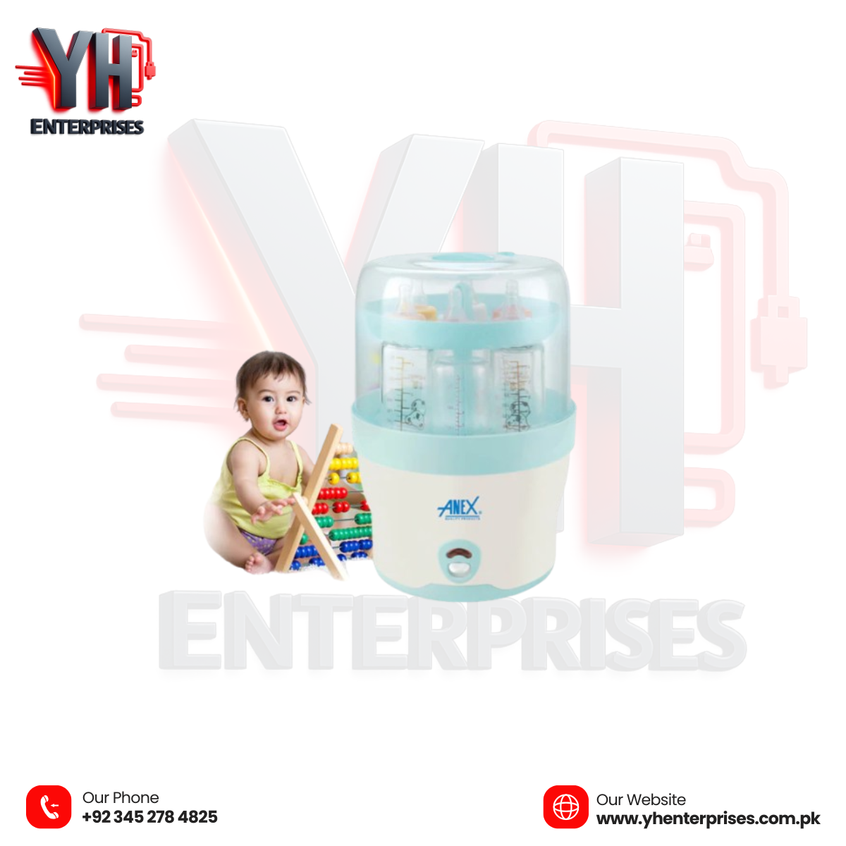 Anex AG-736 Deluxe Baby Bottle Sterilizer – Fast, Safe & Hygienic
