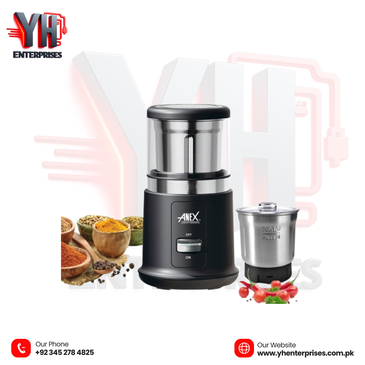 Anex AG-649 2-in-1 Wet & Dry Grinder – Power, Versatility & Convenience