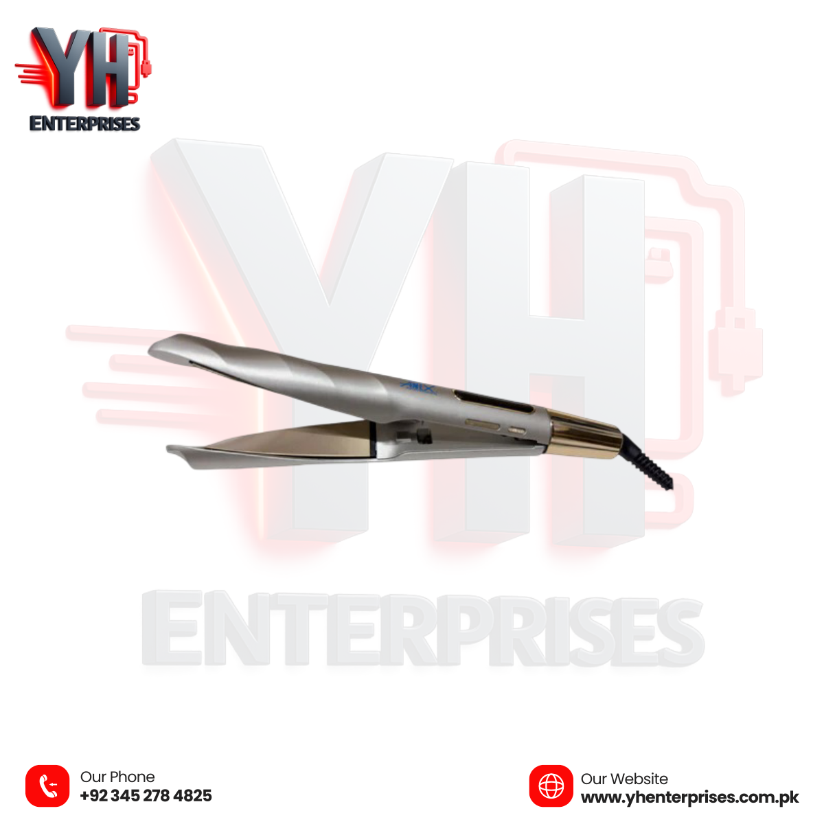 AG-7042 Deluxe Hair Straightener & Curler - YH Enterprises