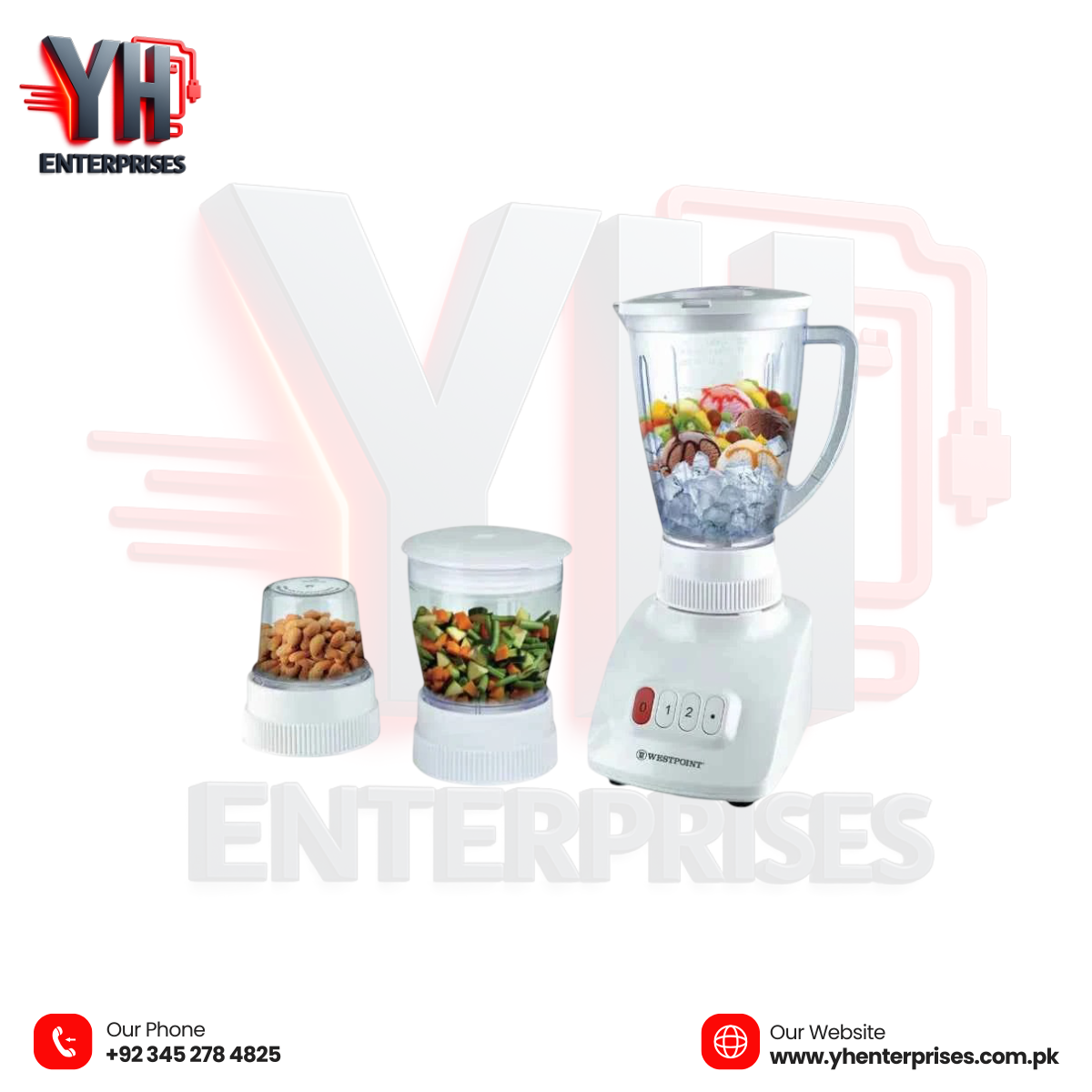 Westpoint WF-307 Deluxe Blender & Grinder 3-in-1
