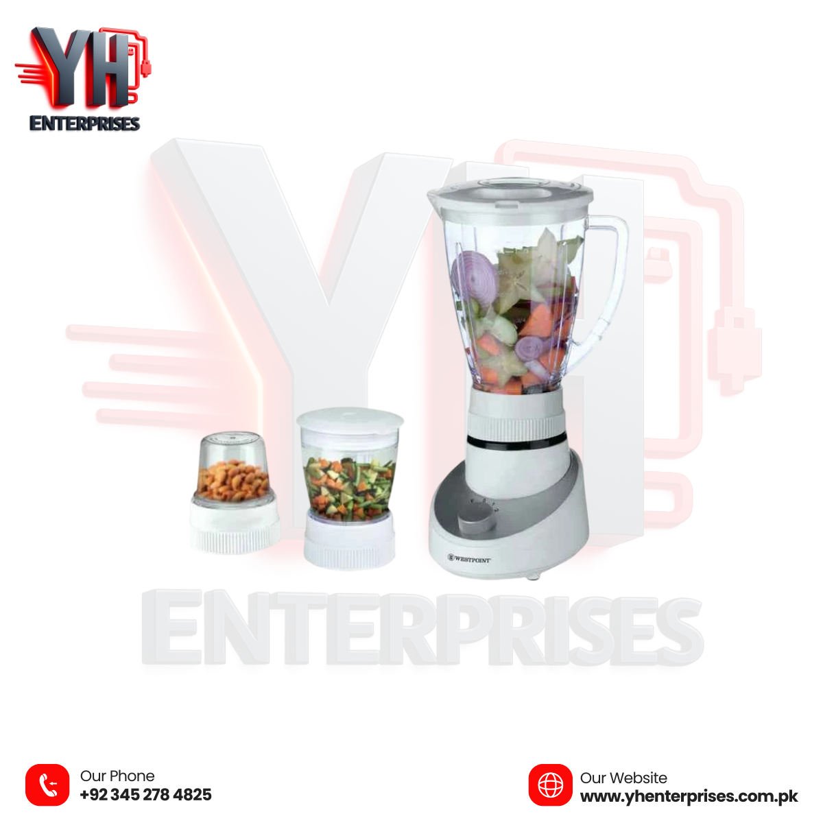Westpoint WF-303 Deluxe Blender & Grinder 3-in-1 – Smart, Stylish & Powerful!