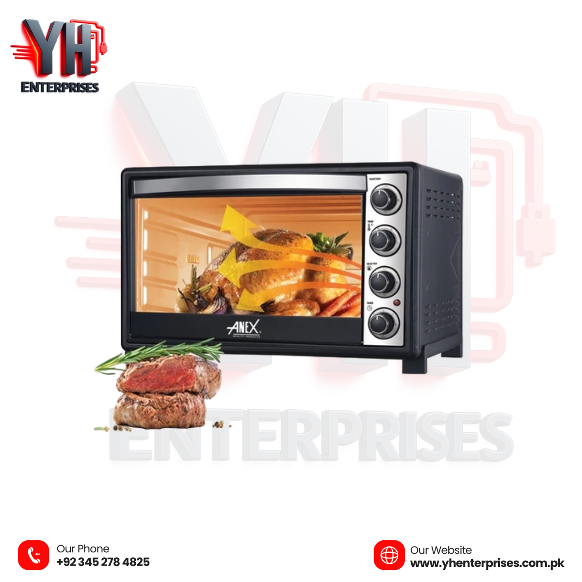 Anex AG-3079 Oven Toaster with Convection Fan Perfect Cooking • Even Heating • Modern Design