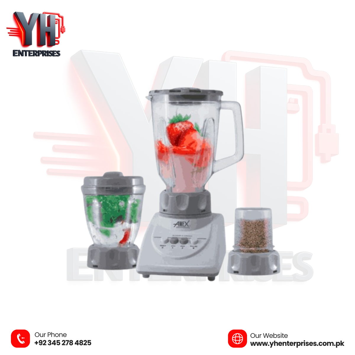 Anex AG-695 UB Blender Unbreakable 3-in-1 – Power, Versatility & Durability