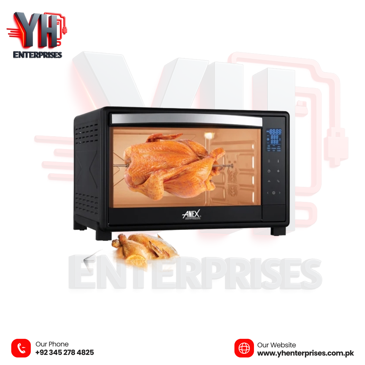 Anex AG-3080 Deluxe Oven Toaster High Power • Rotisserie • Convection Fan • Professional Results