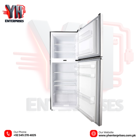 Dawlance REF 91999 Chrome Pro Hairline Silver Double Door Refrigerator Top Mount | Direct Cool | LVS Technology | Vitamin Fresh | Premium Hairline Finish