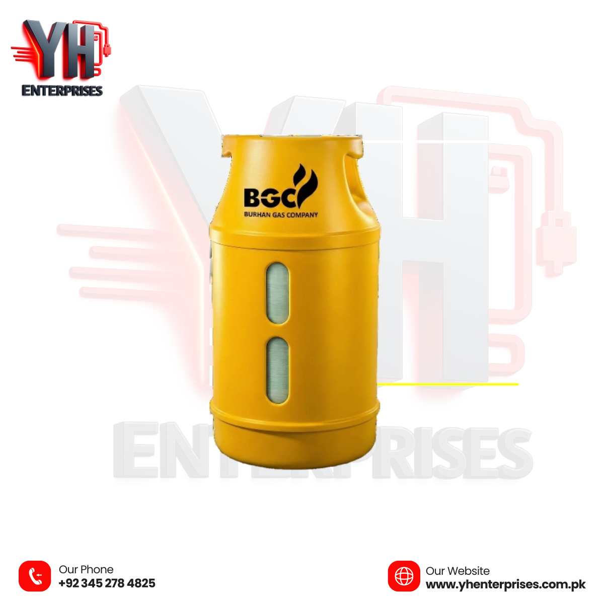 BGC Fiber Composite LPG Cylinder 10KG with 3 Star Regulator R-01S – High Capacity, Maximum Safety