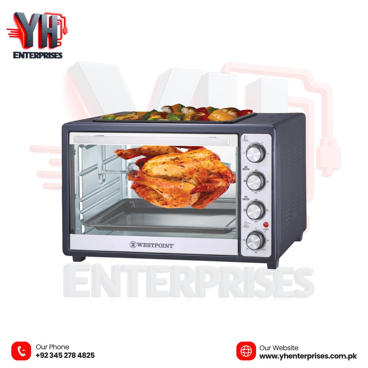 Westpoint Deluxe Convection Rotisserie Oven with Kebab Grill WF-4711RKCD