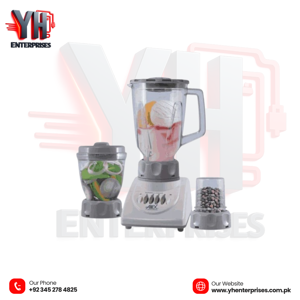 Anex AG-699 UB Blender Unbreakable 3-in-1 – Power, Precision & Durability