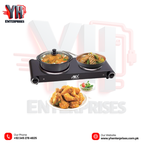 Anex AG-2062 Deluxe Hot Plate – Dual Cooking Zones, Safe & Efficient