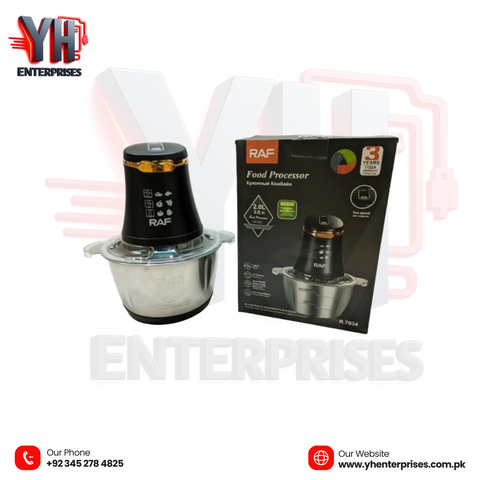 RAF Food Processor & Meat Chopper R.7034 – 4 Blades, 2L Steel Bowl, 1000W