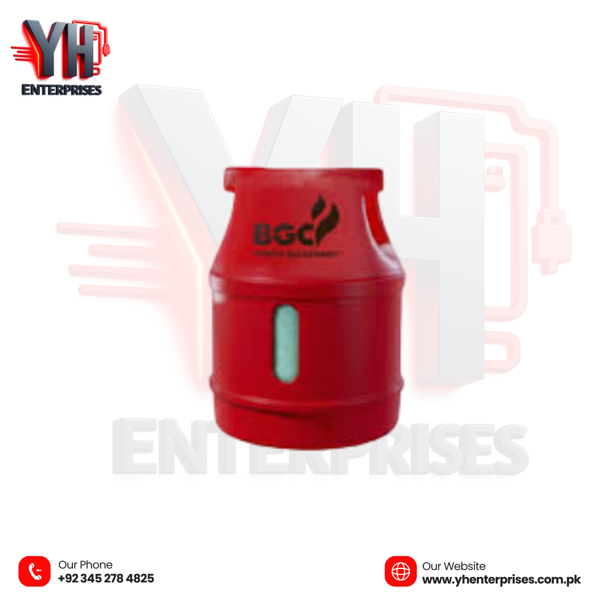 BGC LPG Cylinder Kit with 5 Kg Cylinder, Crown Stove LPG, 10FT Gas Pipe, and 3 Star Regulator