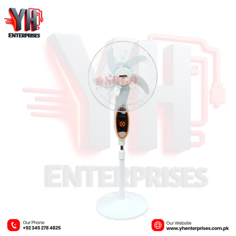 Sogo Rechargeable Floor / Pedestal Fan (JPN-633) Powerful Cooling with Long Backup & LED Lighting