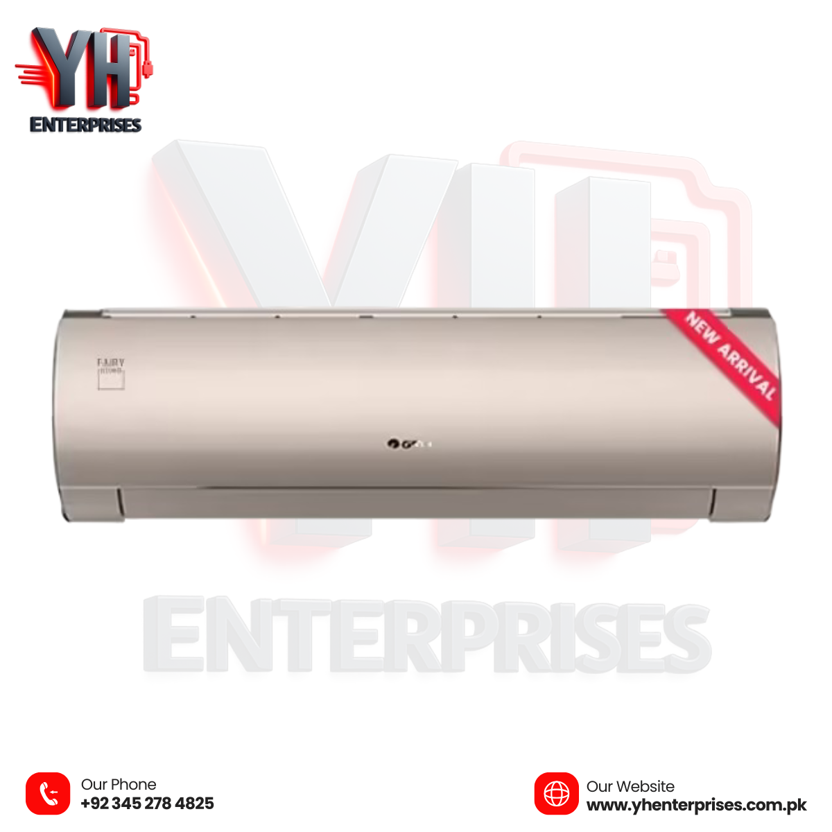 Gree 1 Ton Inverter Split AC GS-12FITH6 (Heat & Cool – Silver/Champagne)